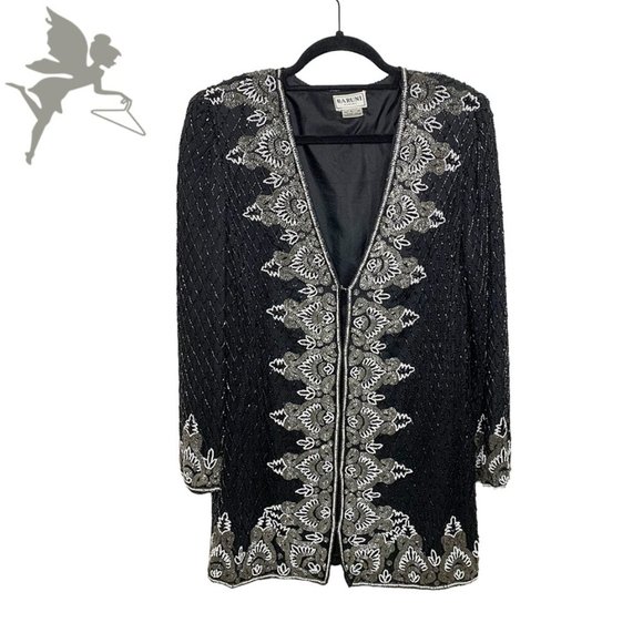 VINTAGE BARUNI Jazz Club Art Deco Sequin and Beaded Longline Evening Tun… - Picture 1 of 8